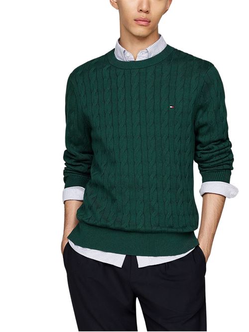Maglioncino verde in cotone bio Tommy Hilfiger | MW0MW33132L2N